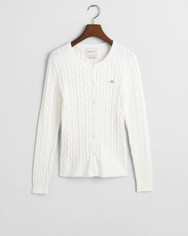 קרדיגן סריג כבל כותנה מתיחה WOMEN'S GANT