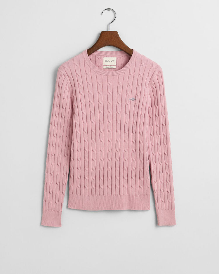 סוודר כותנה מתיחה כבל סרוג WOMEN'S GANT