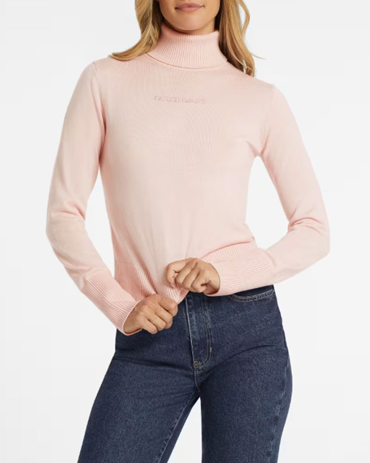 סוודר לוגו עם צווארון גולף WOMEN'S GUESS