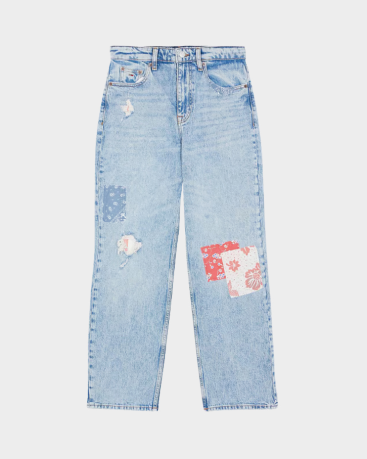 ג'ינס נשים Tommy Jeans Patchwork High Rise Slim Straight דגם DW0DW20017