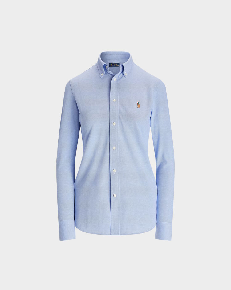 חולצת אוקספורד סריגת כותנה WOMEN'S POLO RALPH LAUREN